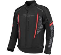 Rusty Stitches Pete Waterproof Motorcycle Textile Jacket, black-grey-red, size XL for Men