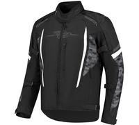 Rusty Stitches Pete Waterproof Motorcycle Textile Jacket, black-grey-white, size L for Men