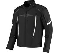 Rusty Stitches Pete waterproof Motorcycle Textile Jacket, black-white, size XL for Men