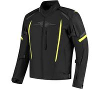Rusty Stitches Pete waterproof Motorcycle Textile Jacket, black-yellow, size 4XL for Men