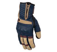 Rusty Stitches Simon Retro Motorcycle Gloves, blue-beige, size L for Men