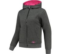 Rusty Stitches Wendy Ladies Motorcycle Zip Hoodie, grey/hotpink, size 38