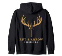 Rut & Arrow Archery Season Deer Antlers Hunter Zip Hoodie