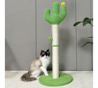 Rutaqian 72cm Cat Scratching Post, Cactus Cat Tree Tower for Large Indoor Cats, Cat Scratcher with Interactive Dangling Ball, Green Cactus Scratch Post for Small Kitties Medium Cats Green