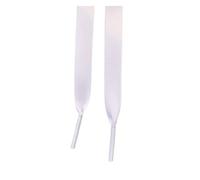 RUTDCJKNE Wide Lace Shoelaces, Satin Ribbon Flat Shoe Laces Multicolor 80-150 cm Polyester Women Sneakers Boots Decor(White,80)