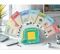Rutees Urhobo/English Talking Flashcards, Educational Talking Machine with 224 Words, Interactive Teaching Toy for Ages 3-6 (Blue/Green/Pink, one size) (Green, One Size)