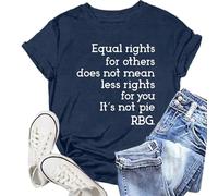 Ruth Bader Ginsburg Quote Women's T-Shirt Equal Rights... is not Pie Statement Shirt | Feminist Top for Equality, Style_r02 Navy, M