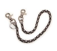 Ruth&Boaz Block chain Stainless Steel Key Chain Wallet Chain (17", Black-Stainless)