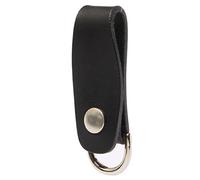 Ruth&Boaz Handmade Italian Vegetable Leather Belt Loop Keychain Keyring (A-black-silver)