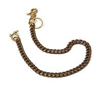 Ruth&Boaz Solid Brass Chain Biker Trucker Keychain Key Jean Key Ring Wallet (Horse-shoe Hook, 24.8")