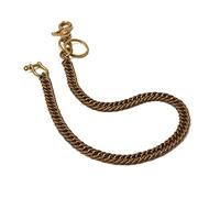 Ruth&Boaz Solid Brass Half Round Chain Biker Trucker Keychain Key Jean Wallet Chain (Horse-shoe Hook, 24.8")