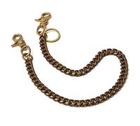 Ruth&Boaz Solid Brass Square Chain Biker Trucker Keychain Key Jean Wallet Chain, Chain-retro Snap Hook, 24.8"