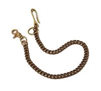 Ruth&Boaz Solid Brass Square Chain Biker Trucker Keychain Key Jean Wallet Chain, Chain-u Hook, 24.8"