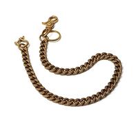 Ruth&Boaz Solid Brass Square Chain Biker Trucker Keychain Key Jean Wallet Chain (Horse-shoe Hook, 17")