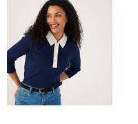 Ruth Langsford Collared Button Detail Top DENIM BLUE 2XL