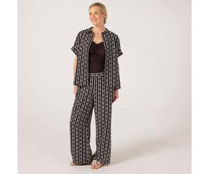 Ruth Langsford Dune Pull on Printed Trouser Standard CHAIN GEO PRINT SIZE 10