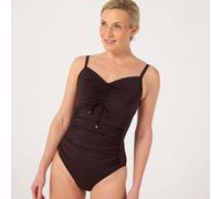 Ruth Langsford Dune Ruched Detail Swimsuit CHOCOLATE SIZE 10