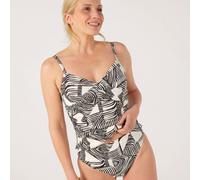 Ruth Langsford Dune Tankini Set CHOCOLATE LINEAR PRINT SIZE 10