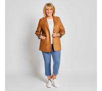 Ruth Langsford Faux Suede Blazer BURGUNDY SIZE 8