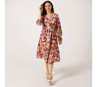 Ruth Langsford V Neck Button Through Dress Standard MULTI FLORAL SIZE 10