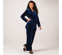 Ruth Langsford Velvet Wide Leg Trouser Petite BLACK SIZE 10