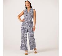 Ruth Langsford Zip through Print Jumpsuit Tall NAVY MONO PRINT SIZE 10