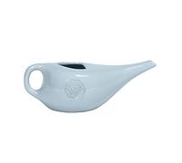 Ruth White Yoga Products Ceramic Nasal Neti Pot with Mandala Pattern (Light Blue)