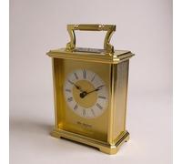 Rutherfords Gifts Personalised Golden Gilt Finish Carriage Mantle Clock - Engraved with Any Message | Elegant Gold Finish Quartz Clock | Anniversary, Retirement, Wedding or Housewarming Gift