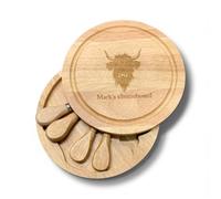 Rutherfords Gifts Personalised Highland Cow Cheese Board - Engraved Wedding Birthday Kitchen Gift