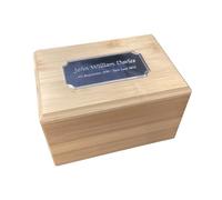 Rutherfords Gifts Personalised Small 17cm Bamboo Rectangular Pet Partial Adult Child Memorial Ashes Urn Cremation Casket