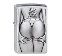 Rutherfords Gifts Personalised Stocking Girl Brushed Chrome Lighter - Engraved Free with a message of your choosing up to 80 characters!