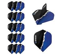 RUTHLESS Dart Flights | Premium 100 Micron Standard Number 2 Shape Rip Torn Design, Blue, 5 Sets of 3 Flights (5XF4190)