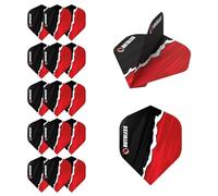 RUTHLESS Dart Flights | Premium 100 Micron Standard Number 2 Shape Rip Torn Design, Red, 5 Sets of 3 Flights (5XF4187)