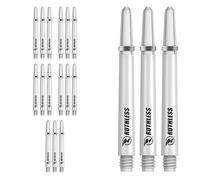 RUTHLESS Deflectagrip Dart Shafts | Durable Nylon Stems with Springs in Short Length, 49mm, White, 5 Sets of 3 Stems (5XS1568)