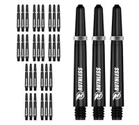 RUTHLESS Deflectagrip Dart Shafts | Durable Nylon Stems with Springs | Tweenie 40mm, Black, 10 Sets of 3 Flights (10XS1564)