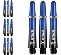 RUTHLESS Deflectagrip Polycarbonate Dart Shafts | Durable Stems with Springs in Short Length, 36mm, Black & Blue, 3 Sets (3XS1578)