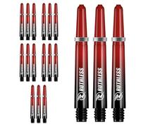 RUTHLESS Deflectagrip Polycarbonate Dart Shafts | Durable Stems with Springs in Short Length, 36mm, Black & Red, 5 Sets (5XS1575)