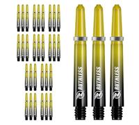 RUTHLESS Deflectagrip Polycarbonate Dart Shafts | Durable Stems with Springs in Short Length, 36mm, Black & Yellow, 10 Sets (10XS1590)