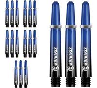 RUTHLESS Deflectagrip Polycarbonate Dart Shafts | Durable Stems with Springs in Short Length, 36mm, Black & Blue, 5 Sets (5XS1578)