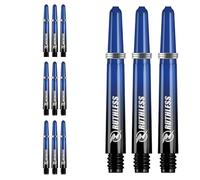 RUTHLESS Deflectagrip Polycarbonate Dart Shafts | Durable Stems with Springs in Tweenie Length, 40mm, Black & Blue, 3 Sets (3XS1579)