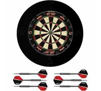 Ruthless | Home Darts Centre | Choice Of Surround & Hot Shot Dartboard | Includes 2 Sets of Steel Tip Darts. (Dartboard, Circle Jigsaw Surround & 2 Sets Darts)