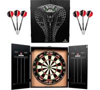 Ruthless Home Darts Centre | Complete Home Dart Board Centre Including Cabinet, Dartboard and 2 Sets of Darts (Cobra)