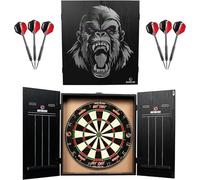Ruthless Home Darts Centre | Complete Home Dart Board Centre Including Cabinet, Dartboard and 2 Sets of Darts (Gorilla)