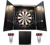 Ruthless Home Darts Centre | LED Light Options | Home Dart Board Centre Including Cabinet, Dartboard and 2 Sets of Darts (USB)