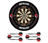 Ruthless Home Darts Centre | Surround & Hot Shot Dartboard | Includes 2 Sets Of Steel Tip Darts