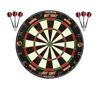 Ruthless Hot Shot Dart Board | Endurance Round Wire Sisal Dartboard Including 2 sets of Steel Tip Darts (DB073)