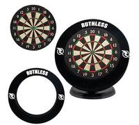 Ruthless Mini Dart Board Set with Surround | Miniature Desk Top Darts and Dart Board Set for Home and Office Includes a Set of Mini Steel Tip Darts (BX250)