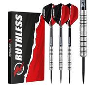 RUTHLESS Ranger II Professional Tungsten Steeltip Darts Set in 21g and 23g, with Flights and Stems Shafts (21g)