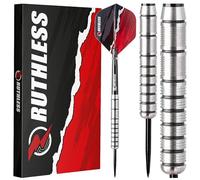 RUTHLESS Ranger III Professional Tungsten Steeltip Darts Set in 24g and 26g, with Flights and Stems Shafts (24g)