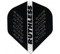 RUTHLESS RX Checkouts Dart Flights | Extra Strong 100 Micron | Standard No2 Shape, Black, 10 Sets of 3 Flights (10XF3588)